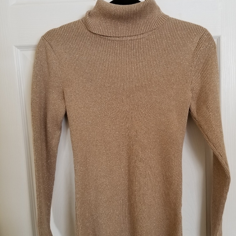 Gold Turtleneck Sweater